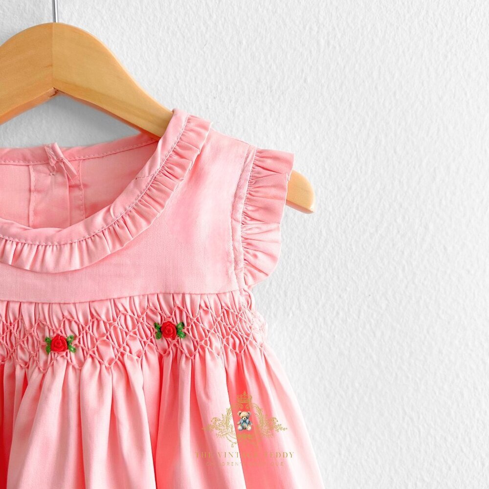 NWT Pretty Girls Embroidered Smocked Dress Boutique Special Occassion Formal 12M - Picture 4 of 4